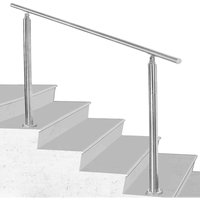 Edelstahl-Handlauf Geländer für Treppen Brüstung Balkon mit/ohne Querstreben (160cm. 0 Querstreben) - Hengda von HENGDA