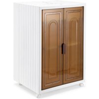 Hengda - swanew Faltbare Aufbewahrungsbox mit Deckel, Ordnungsbox mit Türen, 3 Ebenen, Transparent Klappbox mit Rollen, für Wohnzimmer & von HENGDA