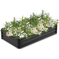 Hochbeet 160 x 90 x 30 cm Verzinkter Stahl Schwarz -Hochbeet - Balkonbepflanzung - Terrassenbepflanzung - Gemüsegarten - Kräutergarten - Hengda von HENGDA