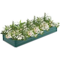 Hengda Hochbeet 240 x 90 x 60 cm Verzinkter Stahl Grün -Hochbeet - Balkonbepflanzung - Terrassenbepflanzung - Gemüsegarten - Kräutergarten von HENGDA