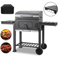 Holzkohle Grill Holzkohlegrill mit Unterer Ablage Standgrill Räucherofen Kohle - Hengda von HENGDA