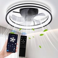 Hengda LED Deckenventilator mit Beleuchtung und Fernbedienung Dimmbar Deckenleuchte Schlafzimmer Wohn 48CM von HENGDA