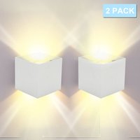 Led Wandleuchte Außen Wohnzimmer Wandlampe IP65 Treppen Keller Flur Esszimmer 7W Weiß Warmweiß 4X - Hengda von HENGDA