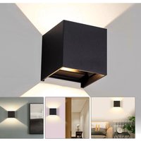 Led Wandleuchte Wandleuchten IP65 Wohnzimmer Flurlampe Treppen Wandlampe Außen Deko 7W Schwarz Warmweiß - Schwarz - Hengda von HENGDA