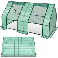 Hengda Mini Gewächshaus 180x90x90cm Foliengewächshaus für draußen Treibhaus mit Reißverschluss und 2 Fenstern Gitternetzfolie Grün Hengda Mini Gewächshaus 180x90x90cm Foliengewächshaus für draußen Treibhaus mit Reißverschluss und 2 Fenstern Gitternetzfolie Grün von HENGDA
