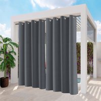 Hengda Outdoor Vorhang Gardinen Verdunkelungsvorhang mit Ösen Blickdicht Garten Patio Balkon Dunkelgrau 132 x 213cm 1 Stück von HENGDA