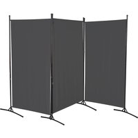 Hengda - Paravent 3 fach Outdoor Trennwand Homestyle Balkon Garten Raumteiler verlängerbar Anthrazit von HENGDA