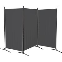 Paravent 3 fach Outdoor Trennwand Homestyle Balkon Garten Raumteiler verlängerbar Anthrazit von HENGDA