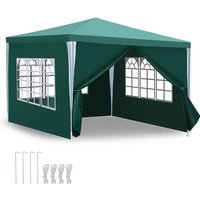 Swanew Pavillon 3x3m, Festzelt Gartenzelt Wasserdicht, UV-Schutz, mit 3 Seitenteilen und 1 Eingängen, für Garten Terrasse Feier Party, Grün von HENGDA