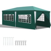 Swanew Pavillon 3x6m Wasserdicht Stabiles Partyzelt hochwertiges Gartenpavillon mit 6 Seitenteilen für Garten Party Familientreffen von HENGDA