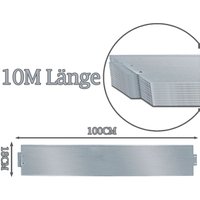 Rasenkante 10m 100x18cm Metall Beetumrandung verzinkt Mähkante Beeteinfassung - Länge 10m Höhe 18cm Palisade - Hengda von HENGDA