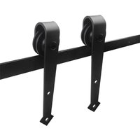 Hengda - swanew Schiebetürbeschlag Zimmertür Türbeschlag Big Wheel Scheunentor Belastung 150kg Laufschienen Schiebetürsystem Set 200 cm Pfeils von HENGDA