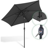 Hengda Sonnenschirm Knickbarer Gartenschirm Strandschirm um Kippbar Wasserabweisend Grau 270 x 270 cm von HENGDA
