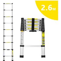 Hengda Teleskopleiter 2.6m Stehleiter Mehrzweckleiter Alu Multifunktionsleiter Ausziehleiter von HENGDA