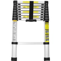 Hengda Teleskopleiter Alu 2.6m Stehleiter Mehrzweckleiter Alu Anlegeleiter Multifunktionsleiter Ausziehleiter von HENGDA