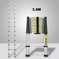 Hengda Teleskopleiter Alu 3.8m Stehleiter Mehrzweckleiter Alu Anlegeleiter Multifunktionsleiter Ausziehleiter von HENGDA