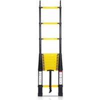 Hengda Teleskopleiter schwarz 4.4m Mit Haken Ausziehleiter bis 150kg Stabil Aluminium Anlegeleiter Multifunktionsleiter Stehleiter von HENGDA