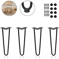 Hengda Tischbeine 4er Set Hairpin Leg Haarnadelbeine Tischgestell Tisch Tischkufen Legs Esstisch Harpins Tischbein 2 Streben Schwarz - 20 cm von HENGDA