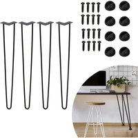 Hengda Tischbeine 4er Set Hairpin Leg Haarnadelbeine Tischgestell Tisch Tischkufen Legs Esstisch Harpins Tischbein 2 Streben Schwarz - 72 cm von HENGDA
