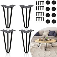 Hengda - Tischbeine 4er Set Hairpin Leg Haarnadelbeine Tischgestell Tisch Tischkufen Legs Esstisch Harpins Tischbein 3 Streben Schwarz - 15 cm Hengda - Tischbeine 4er Set Hairpin Leg Haarnadelbeine Tischgestell Tisch Tischkufen Legs Esstisch Harpins Tischbein 3 Streben Schwarz - 15 cm von HENGDA