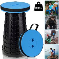Hengda - Tragbarer Klappstuhl Kompakt Leichte Teleskop 150kg Outdoor Klapphocker Tragbar Blau von HENGDA