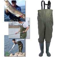 Hengda - Wathose Anglerhose Angelhose Teichhose Watstiefel Watthose mit Stiefel pvc Gummi von HENGDA