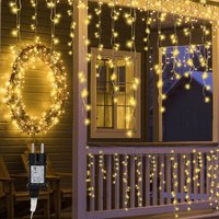 Hengda - swanew 15m led Eisregen Eiszapfen Weihnachts Garten Lichtervorhang Lichterkette,Warmweiß von HENGDA