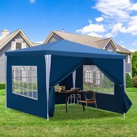 Hengda - swanew Pavillon Wasserdicht Hochwertiges Gartenpavillon mit 4 Seitenteilen Partyzelt Gartenzelt UV-Schutz für Familientreffen Markt Camping von HENGDA