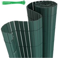 Swanew pvc Sichtschutzzaun Sichtschutzmatte Gartenzaun Sichtschutz Windschutz für Balkon &Terrasse, Grün 80x300cm von HENGDA