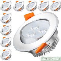 Swanew 10X 3W Warmweiß led Einbaustrahler Deckenstrahler Einbauleuchten Decke led Deckenspots Spots Deckenleuchte Einbauspots Einbauleuchten für das von HENGDA