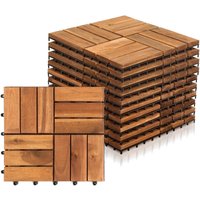 Hengda - Holzfliesen Akazienholz Terrassenfliesen Klickfliesen 11x 1m² 30x30cm Garten Balkon Mosaik von HENGDA