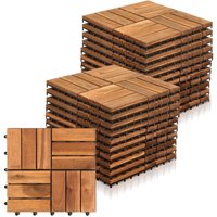 Holzfliesen Akazienholz Terrassenfliesen Klickfliesen 22x 2m² 30x30cm Garten Balkon Mosaik - Braun - Hengda von HENGDA