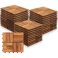 Holzfliesen Akazienholz Terrassenfliesen Klickfliesen 22x 2m² 30x30cm Garten Balkon Mosaik - Braun - Hengda von HENGDA