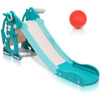 Hengda - Kinderrutsche Baby 145 cm Gartenrutsche 4 in 1 Rutsche Rutschbahn Basketbal1 Grün von HENGDA