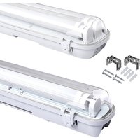 Led Feuchtraumleuchte IP65 Weiß 18w x 2 led Röhre Wasserdicht für Innen-Außenbeleuchtung a++ Garage Lager Küche Deckenlampe 120cm von HENGDA