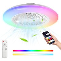 Hengda LED Deckenventilator mit Beleuchtung und Fernbedienung Dimmbar Deckenleuchte Schlafzimmer Wohn 49CM von HENGDA
