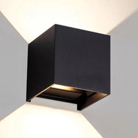 Led Wandleuchte Außen Wohnzimmer Wandlampe IP65 Treppen Keller Flur Esszimmer 12W Schwarz Warmweiß - Hengda von HENGDA