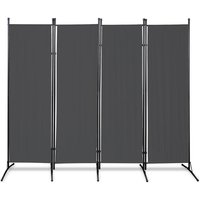 Hengda - Paravent 4 fach Outdoor Trennwand Homestyle Balkon Garten Raumteiler verlängerbar Anthrazit von HENGDA