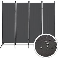 Paravent 4 fach Outdoor Trennwand Homestyle Balkon Garten Raumteiler verlängerbar Anthrazit von HENGDA