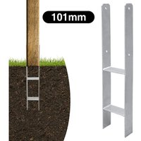 Vingo Pfostenanker Langlebig Pfosten Stützenfuß Materialstärke 4.75 mm Pfostenhalter 6 Stück 101MM von WOLKETON
