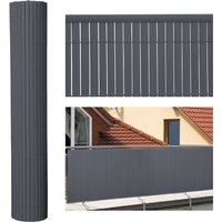 Pvc Sichtschutzmatte Sichtschutzzaun Sichtschutz für Zaun Balkon Windschutz Grau 140x700cm - Hengda von HENGDA