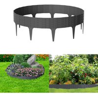 Rasenkante 25 Stücke 25m Beeteinfassung Rattan-Optik Mähkante Wegbegrenzung Beetumrandung Palisade Kunststoff Anthrazit - Hengda Rasenkante 25 Stücke 25m Beeteinfassung Rattan-Optik Mähkante Wegbegrenzung Beetumrandung Palisade Kunststoff Anthrazit - Hengda von HENGDA