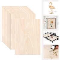 SWANEW 10 Stück A4 Holz-Platte 300 x 210 x 3 mm Dünne Sperrholz-Zuschnitte Perfektes Blatt für Laubsäge, Brandmalerei, Laserschnitt, Durchbrochenes, von HENGDA