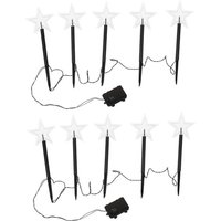 SWANEW 10x Gartenstecker Stern 23cm warmweiß 6/18h Timer 1,6m Leuchtstäbe,LED Gartenleuchten Stern Lichter Weihnachtsdekoration Außen Garten SWANEW 10x Gartenstecker Stern 23cm warmweiß 6/18h Timer 1,6m Leuchtstäbe,LED Gartenleuchten Stern Lichter Weihnachtsdekoration Außen Garten von HENGDA