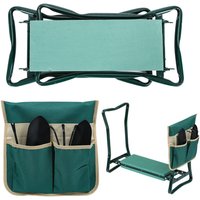 SWANEW 2 in 1 Kniebank mit weichem Kniekissen. Klappbarer Gartenhocker mit 1 grosse Werkzeugtaschen. Gartenbank aus Stahl.bis 150 kg von HENGDA