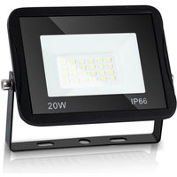 SWANEW 20W LED Strahler Fluter Außen. LED Aussen Scheinwerfer 1700LM Superhell Außenstrahler. IP66 Wasserdicht Wandleuchte 6000K Flutlicht KalteWeiß. von HENGDA
