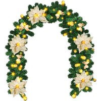SWANEW 270cm Weihnachtsgirlande mit 50 LED Lichterkette Girlande Tannengirlande Weihnachtsdeko Gold SWANEW 270cm Weihnachtsgirlande mit 50 LED Lichterkette Girlande Tannengirlande Weihnachtsdeko Gold von HENGDA