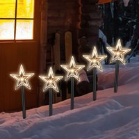 SWANEW 5x LED Leuchtstäbe Sterne warmweiß 6/18h Timer 3,6m Leuchtstäbe,Sterne Weihnachtsbeleuchtung von HENGDA