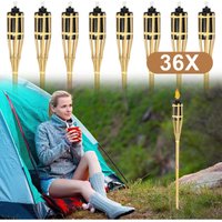 SWANEW Bambus Gartenfackel, 36er Set Bambusfackeln Fackel, Outdoor Fackeln mit Ersatzdocht, Öllampe Wegleuchte, Höhe: 90 cm SWANEW Bambus Gartenfackel, 36er Set Bambusfackeln Fackel, Outdoor Fackeln mit Ersatzdocht, Öllampe Wegleuchte, Höhe: 90 cm von HENGDA