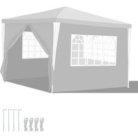 SWANEW Pavillon Garten mit Spiralschläuchen und großen Fenstern mit 3 abnehmbaren Seitenteilen tragbares wasserdichtes Zelt Partyzelt, von HENGDA